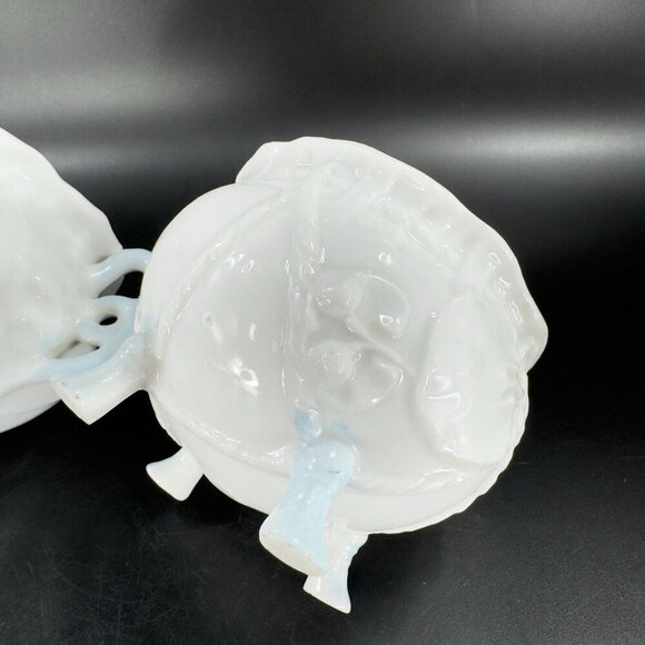 Antique Porcelain Sugar And Creamer Set 2 German Kitchenware Open Sugar Decor - Picture 13 of 16